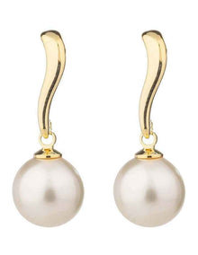 Sculpted Pearl Drop Earrings GJEE097M in Gold