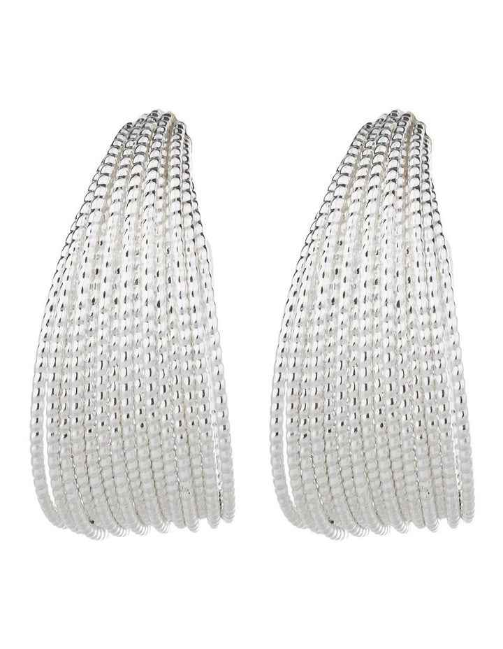 Strand Hoop Earrings GJEE098M in Silver