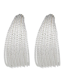 Strand Hoop Earrings GJEE098M in Silver