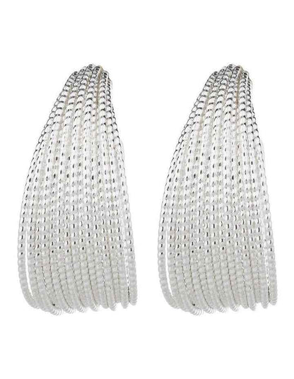 Strand Hoop Earrings GJEE098M in Silver