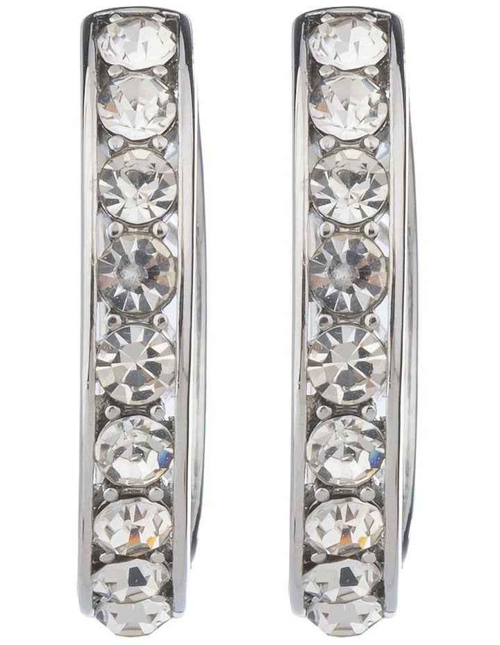 Round CZ Hoops Earrings GJEE100M in Silver