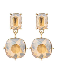 Faceted Jewel Drop Earrings GJEE101M in Gold