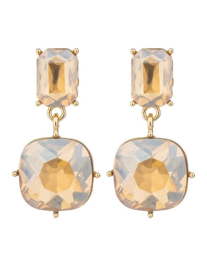 Faceted Jewel Drop Earrings GJEE101M in Gold
