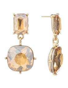 Faceted Jewel Drop Earrings GJEE101M in Gold