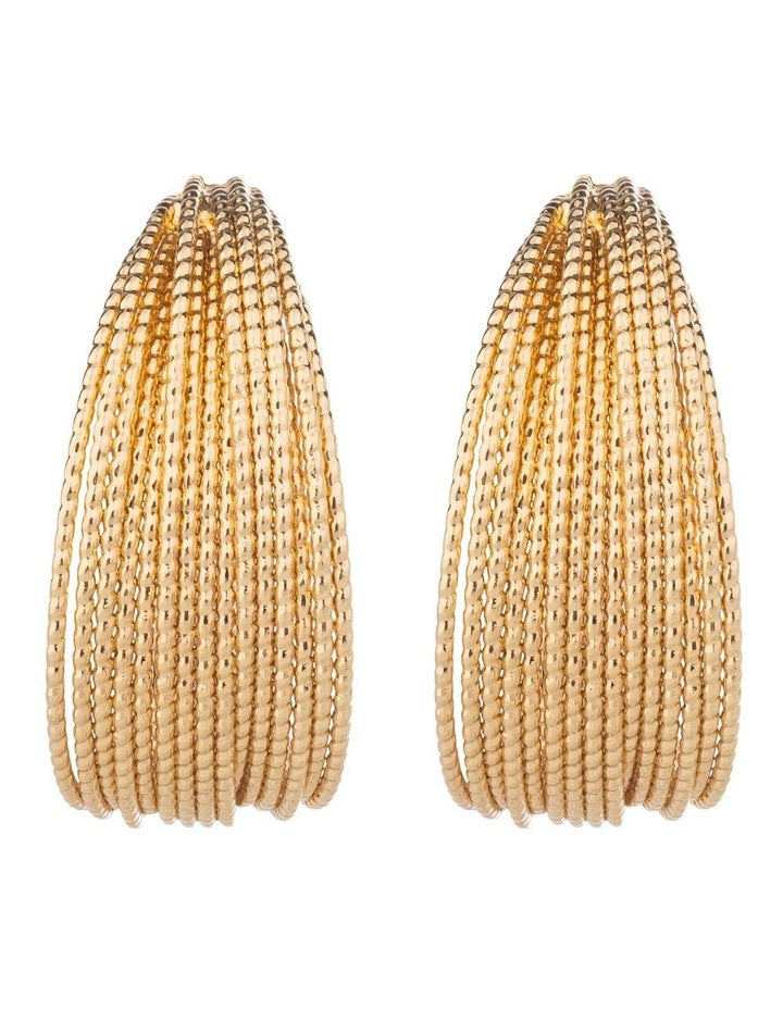 Strand Hoop Earrings GJEE102M in Gold