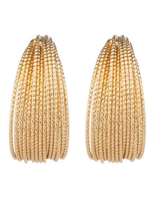 Strand Hoop Earrings GJEE102M in Gold