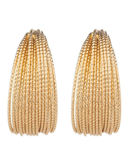 Strand Hoop Earrings GJEE102M in Gold