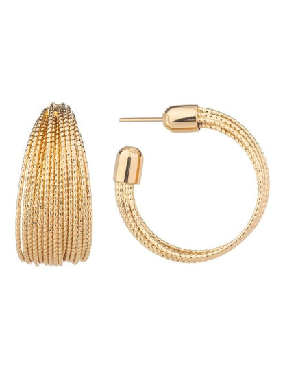 Strand Hoop Earrings GJEE102M in Gold