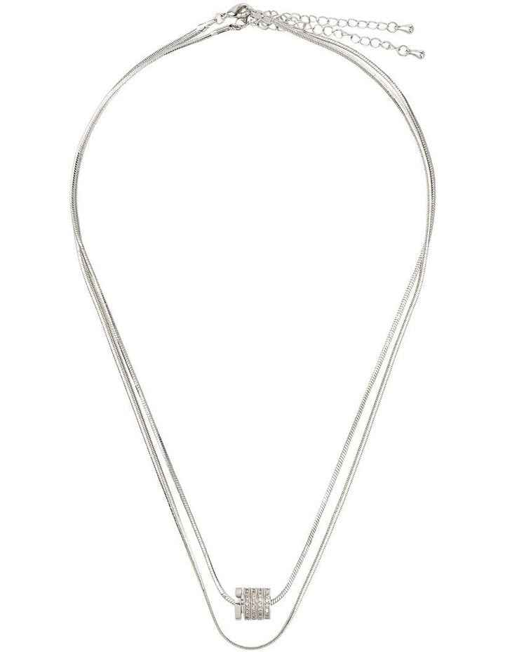 Snake Chain With Barrel Pendant GJNE003M in Silver