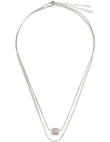 Snake Chain With Barrel Pendant GJNE003M in Silver
