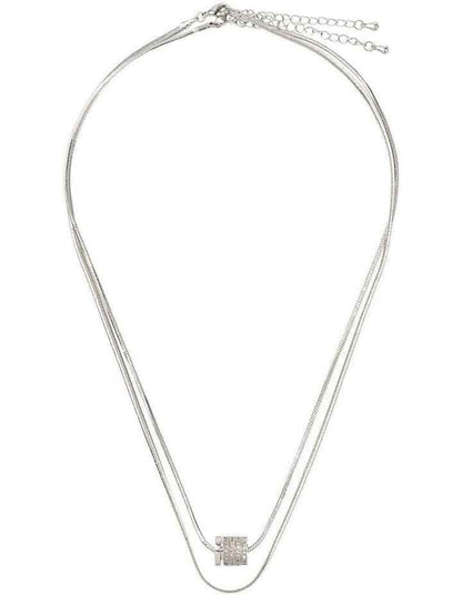 Snake Chain With Barrel Pendant GJNE003M in Silver