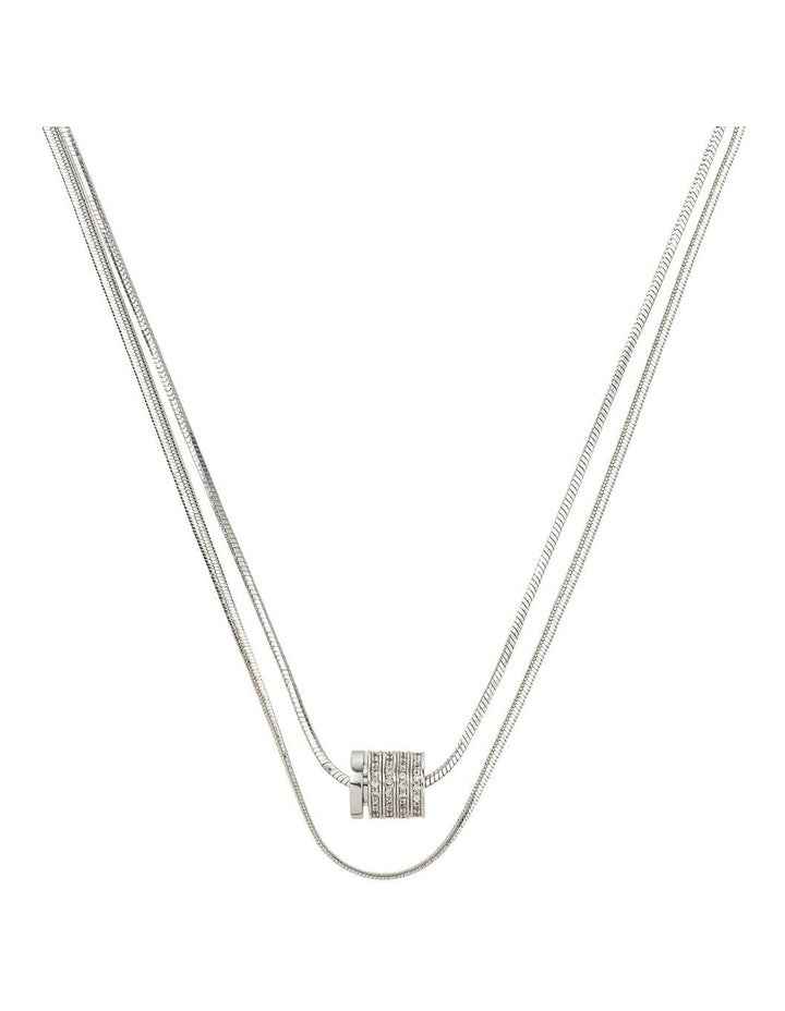 Snake Chain With Barrel Pendant GJNE003M in Silver