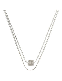 Snake Chain With Barrel Pendant GJNE003M in Silver