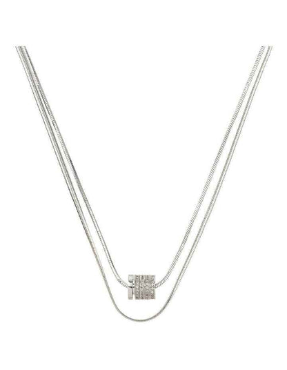 Snake Chain With Barrel Pendant GJNE003M in Silver