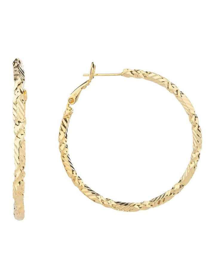 Textured GJEE108M Hoop Earrings in Gold