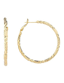 Textured GJEE108M Hoop Earrings in Gold
