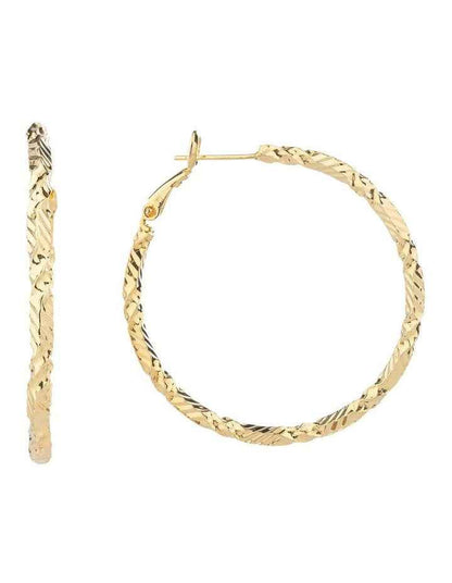 Textured GJEE108M Hoop Earrings in Gold