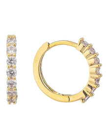 CZ Crown GJEE109M Huggies Hoop Earrings in Gold