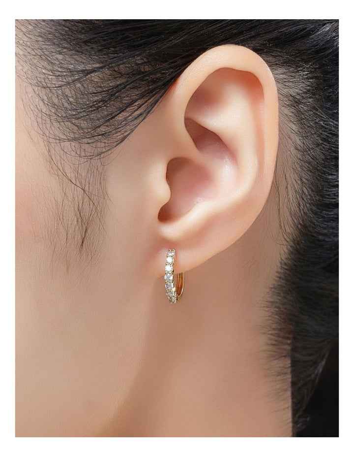CZ Crown GJEE109M Huggies Hoop Earrings in Gold