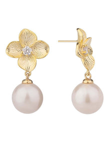 GJEE113M - FLOWER WITH PEARL DROP