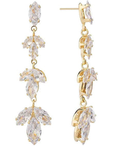 Floral Style Drop Earrings GJEE118M in Gold