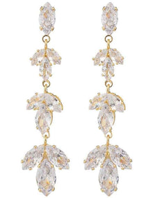 Floral Style Drop Earrings GJEE118M in Gold