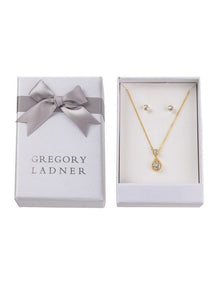 Cz Stud And Pendant Box Set Gjne006M in Gold