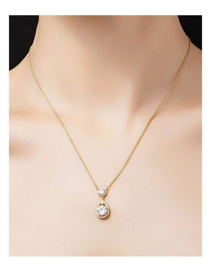 Cz Stud And Pendant Box Set Gjne006M in Gold