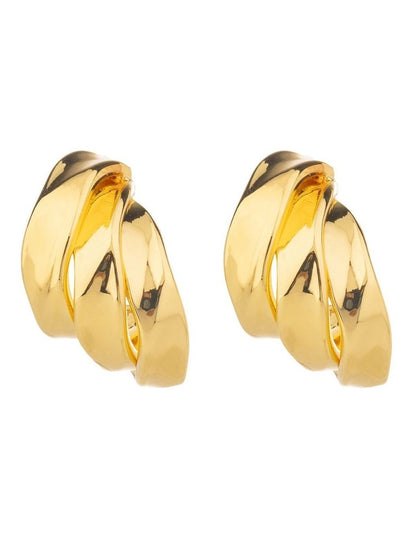 Chunky Sculpted Hoops Earrings GJEE1123M in Gold