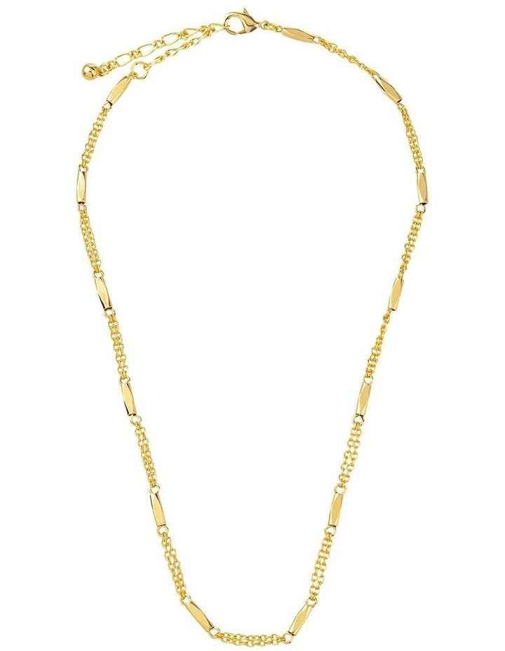 Long Bar And Chain Necklace GJNE007M in Gold