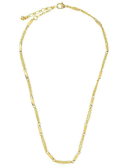 Long Bar And Chain Necklace GJNE007M in Gold