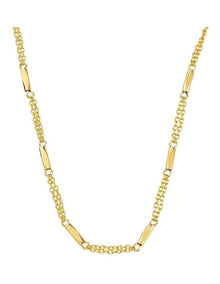 Long Bar And Chain Necklace GJNE007M in Gold