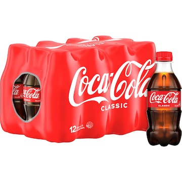 Coca-Cola Classic  Soft Drink Mini Bottles 300mL x 12 pack