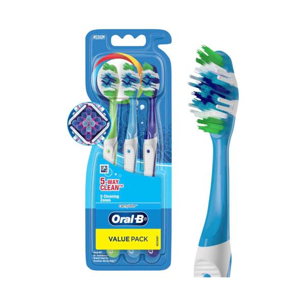 ORAL B COMPLETE 5 WAY CLEAN MEDIUM TOOTHBRUSH 3 PACK