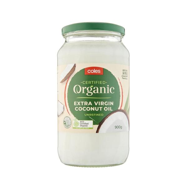 COLES ORGANIC EXTRA VIRGIN COCONUT OIL UNREFINED::900G