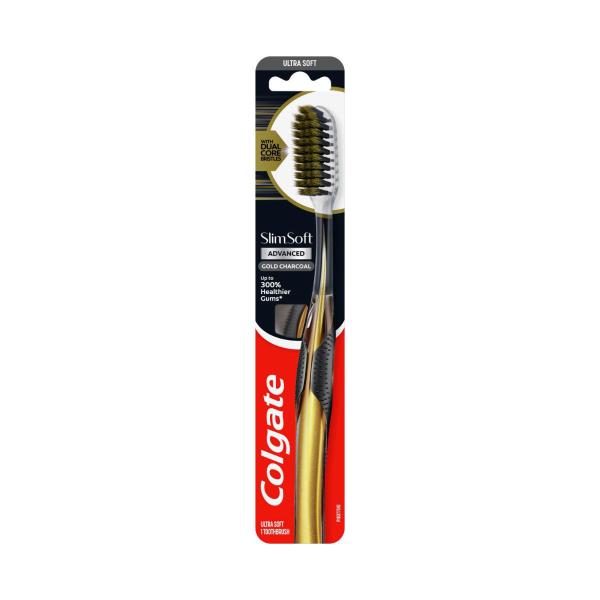 COLGATE SLIM SOFT ADVANCED CHARCOAL ULTRA SOFT TOOTHBRUSH 1 PACK