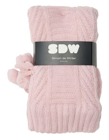 Sherpa Lined Textured Knit Home Socks 1 Pack in Dusty Blush