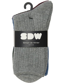 Rib 3 Quarter Crew Socks 5 Pack in Multi