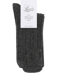 Angelina Cable Crew Sock in Shadow