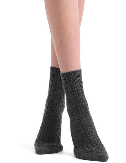 Angelina Cable Crew Sock in Shadow