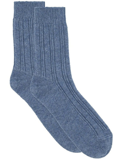 Angelina Cable Crew Sock in Riverstone