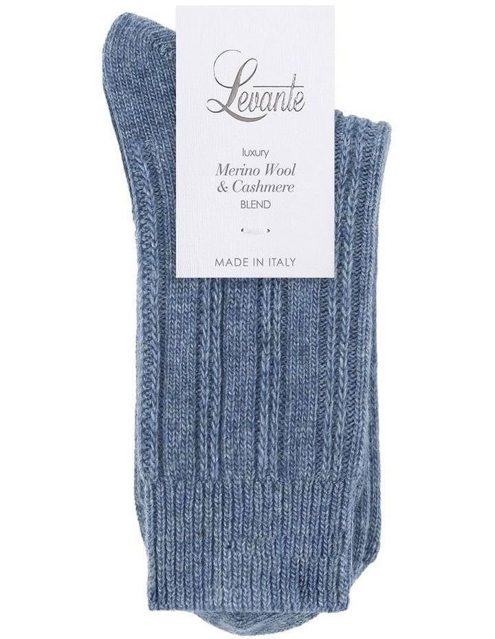 Angelina Cable Crew Sock in Riverstone