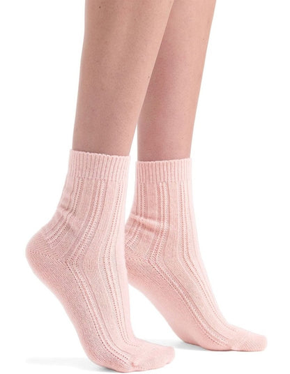 Angelina Cable Crew Sock in Rosette