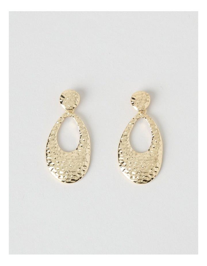 Textured Drop Earring in Gold