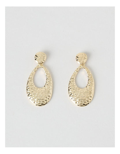 Textured Drop Earring in Gold