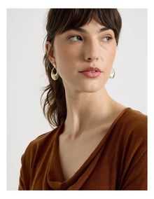 Textured Drop Earring in Gold