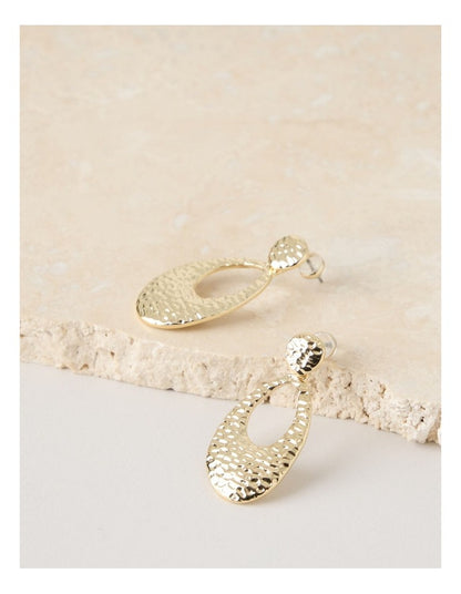 Textured Drop Earring in Gold