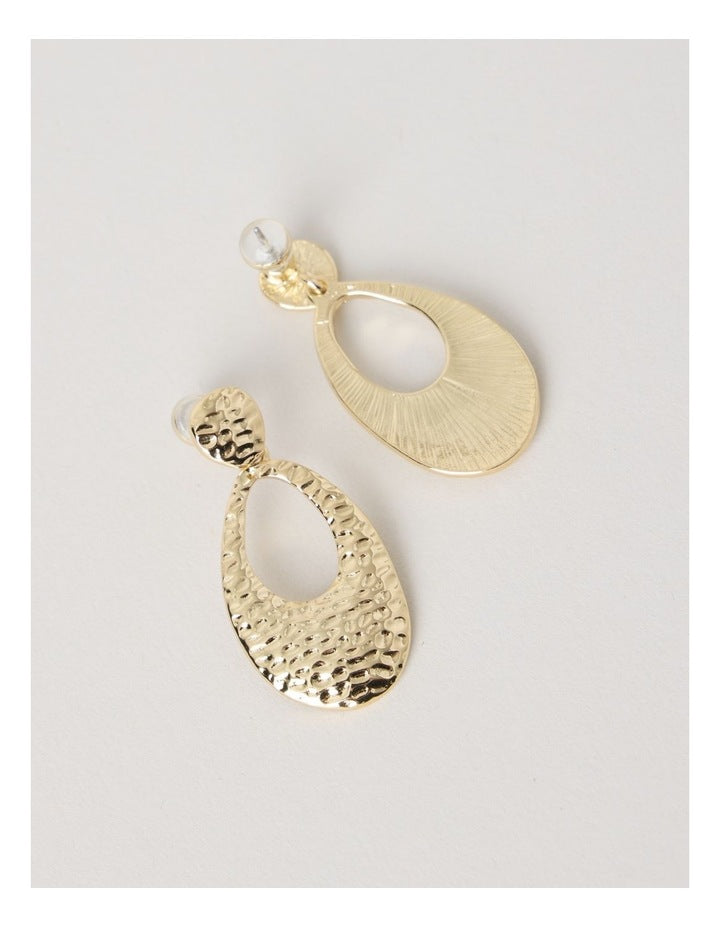 Textured Drop Earring in Gold
