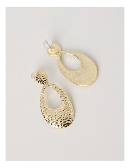 Textured Drop Earring in Gold