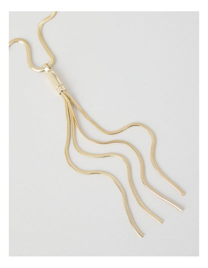 Snake Chain Lariat in Gold